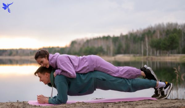 Double Plank Pose: Building Core Strength and Trust in Couples Yoga