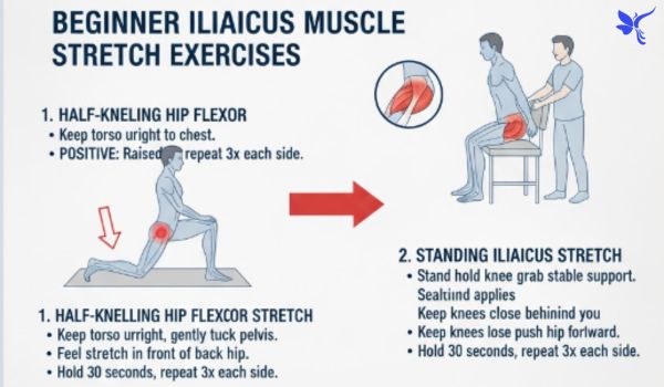 Beginner Iliacus Muscle Stretch Exercises