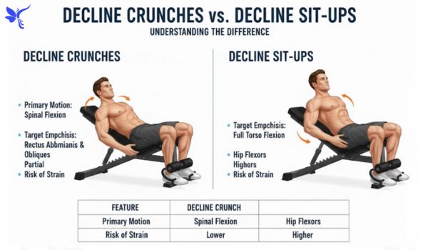 Decline Crunches vs. Decline Sit-Ups: Understanding the Difference
