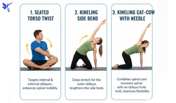Seated & Kneeling Oblique Stretches (Deeper Focus)